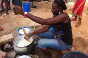 The cooking takes place outdoors The cooking takes place outdoors